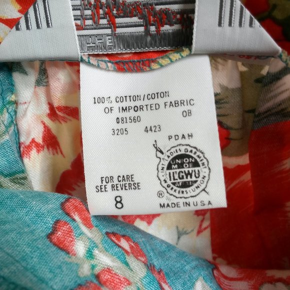 Vintage 70s Hawaii Floral Print Pleated Midi Skirt ILGWU Size 8 - Picture 7 of 7